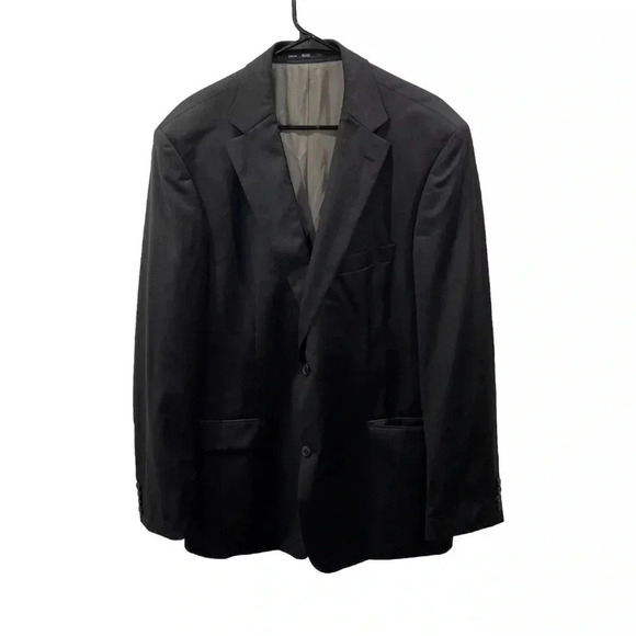 Hugo Boss Other - Hugo Boss Pasolini Movie Charcoal Grey 2 Button Super 100 Wool Blazer Jacket 46L